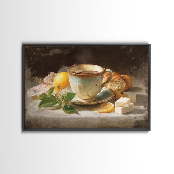 Retro Cafe Poster Coffee Cup Graphic Framed Canvas Print, Coffee Shop Art, Room Decor, Cafe Decor, Cafe, Canvas Wall Art, CSA-3x2-35