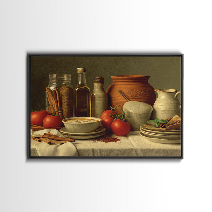 Cinnamon Sticks and Cappuccino Foam Still Life Canvas Print, Coffee Shop Art, Minimalist Wall Art, Cafe Decor, Abstract Art, CSA-3x2-52
