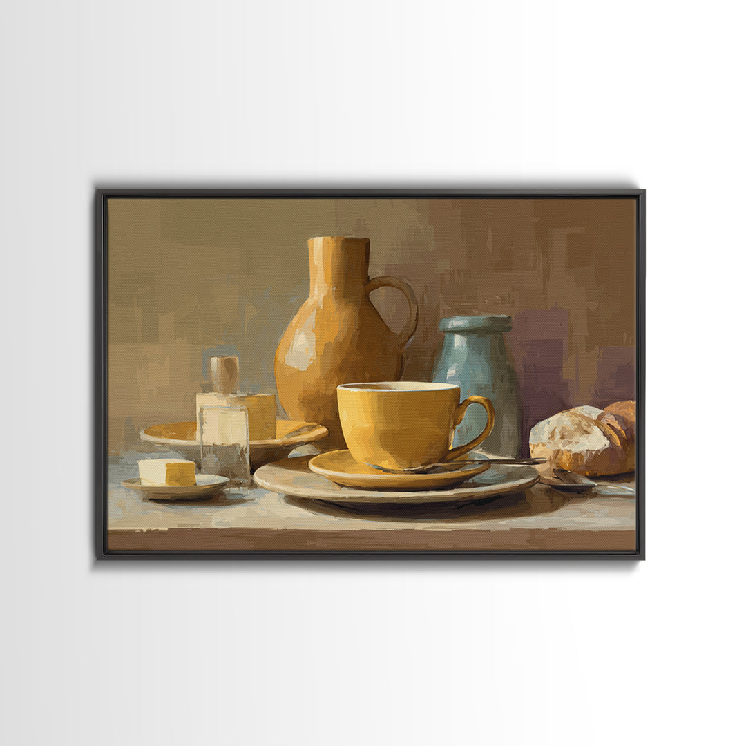 Minimal Line Art of a Cup and Canvas Print, Coffee Shop Art, Minimalist Wall Art, Cafe Decor, Fine Art, Cafe, Room Decor, CSA-3x2-94