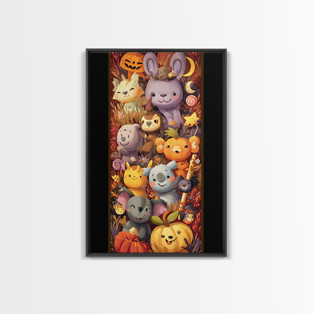 The Costume-Changing Wand, Plush Halloween Art, Vertical Wall Art, Canvas Print, Cute Halloween Wall Art