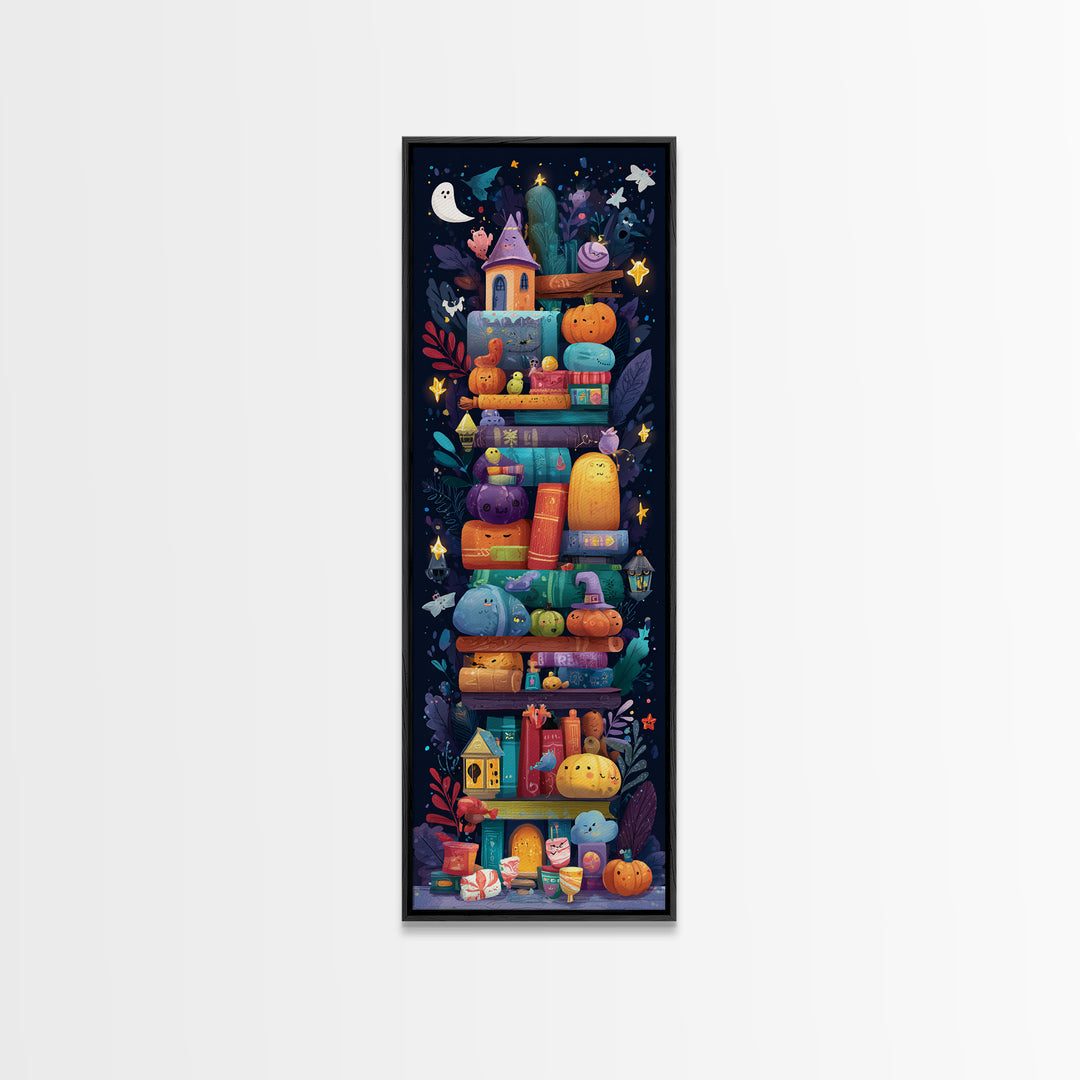 The Enchanted Costume Closet, Vector Halloween Art, Tall Narrow Wall Art, Framed Canvas Print, Cute Halloween Wall Art