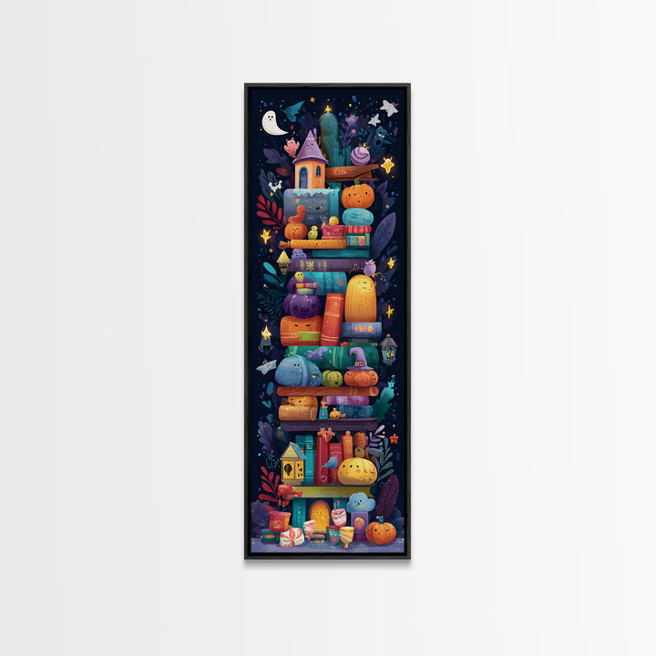 The Enchanted Costume Closet, Vector Halloween Art, Tall Narrow Wall Art, Framed Canvas Print, Cute Halloween Wall Art