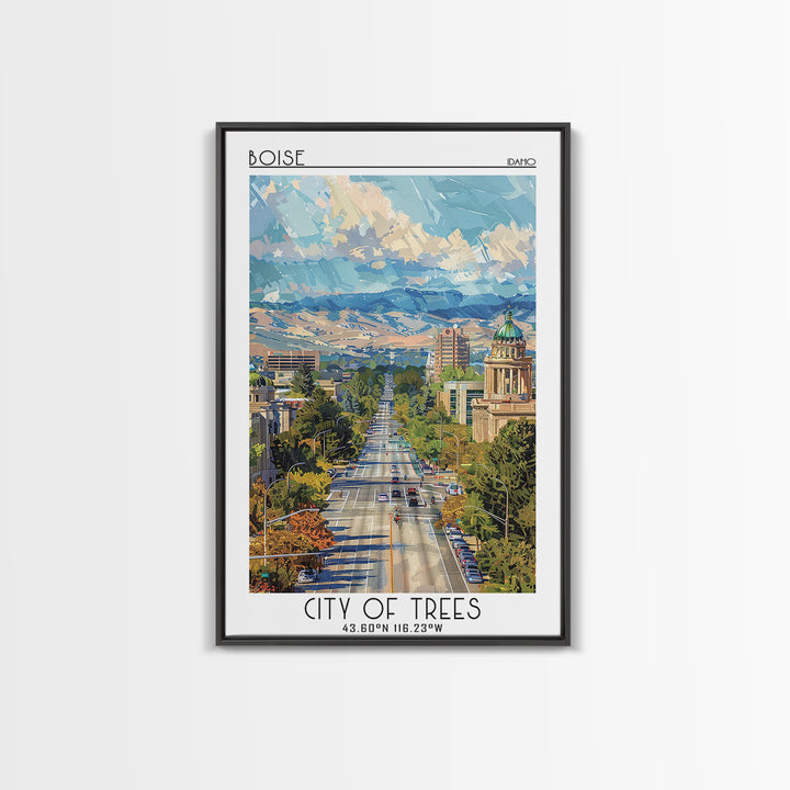 Boise Travel Poster, Canvas Print, Retro Wall Art, Travel Print, Gallery Wall Set, Art Print, Fine Art Print, Wall Art, Travel Decor