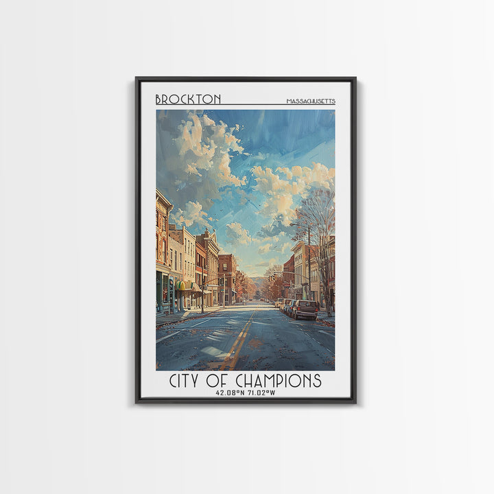 Brockton Travel Poster, Canvas Print, Poster Print, Travel Wall Art, Wanderlust Gift, Wall Art, Travel Posters, Mid Century Wall Art