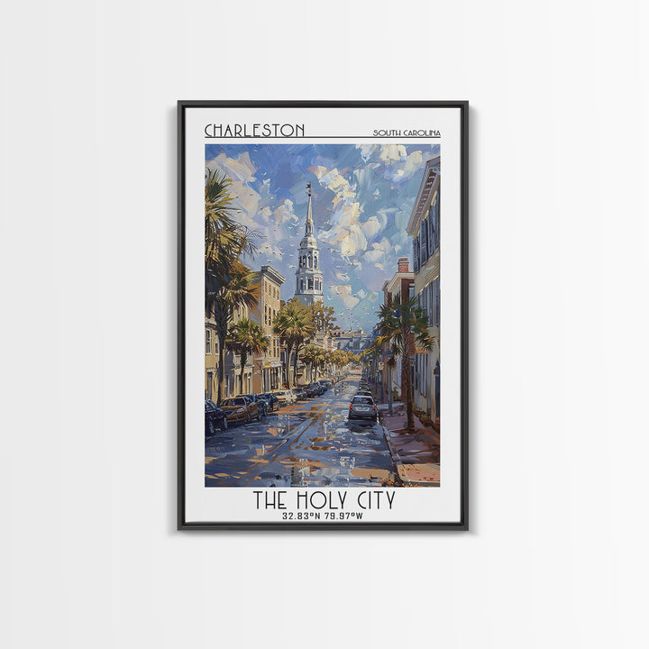 Charleston Travel Poster, Canvas Print, Travel Wall Art, City Wall Art, Living Room Wall Art, Gallery Wall Set, Vintage Travel Print