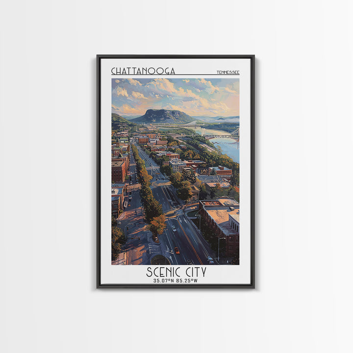 Chattanooga Travel Poster, Canvas Print, Poster Print, Travel Wall Art, Wall Art, Retro Wall Art, Wanderlust Gift, Minimalist Poster