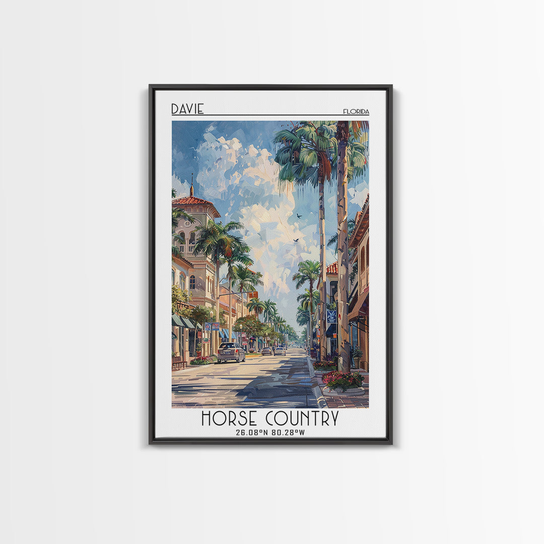 Davie Travel Poster, Canvas Print, Poster Print, Travel Wall Art, Travel Art Print, Living Room Wall Art, Home Decor, Retro Wall Art