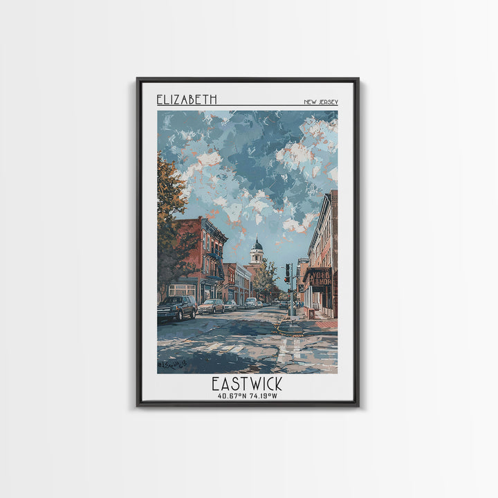 Elizabeth Travel Poster, Canvas Print, City Travel Poster, Travel Wall Art, Colorful Wall Art, Living Room Wall Art, Wanderlust Gift
