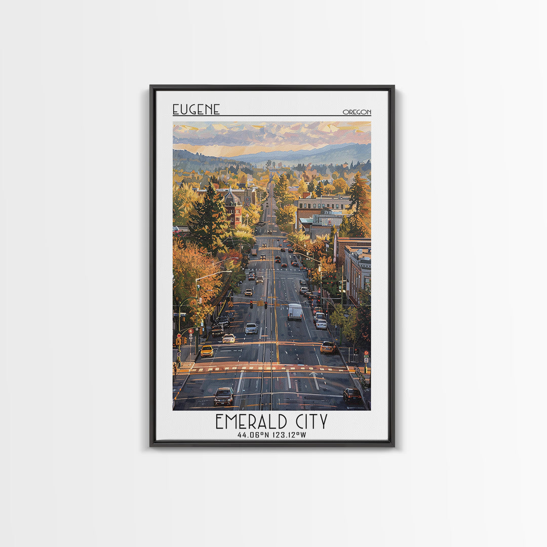 Eugene Travel Poster, Canvas Print, City Art Print, Travel Wall Art, Poster Print, City Travel Poster, Retro Travel Poster, Wall Art