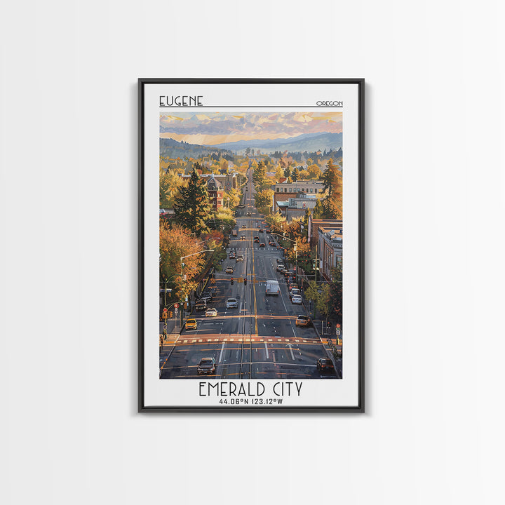 Eugene Travel Poster, Canvas Print, City Art Print, Travel Wall Art, Poster Print, City Travel Poster, Retro Travel Poster, Wall Art