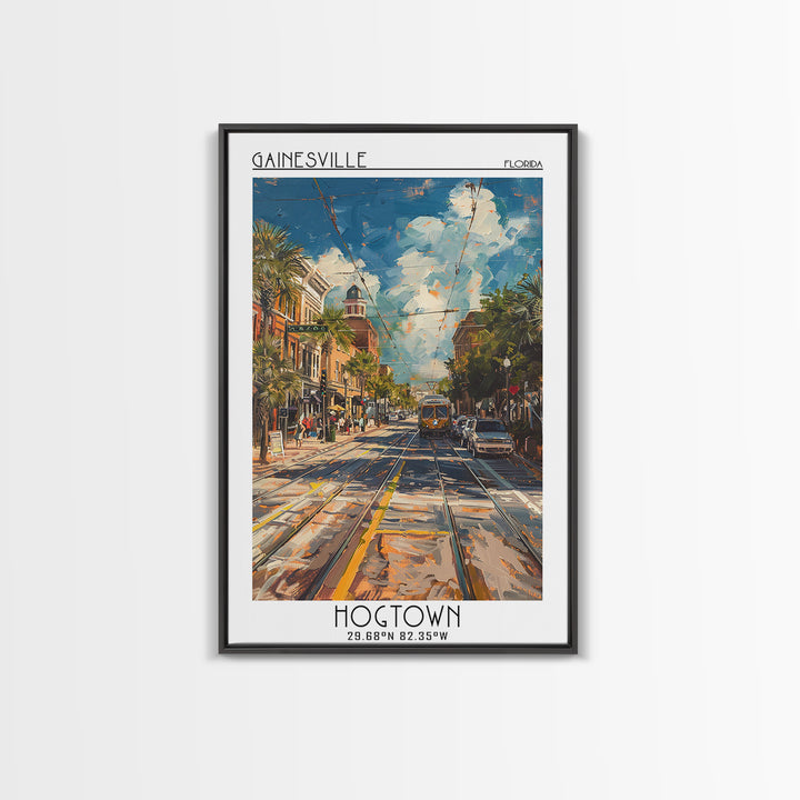 Gainesville Travel Poster, Canvas Print, Poster Print, Travel Wall Art, Retro Travel Print, Vintage Travel, Wall Art, Fine Art Print