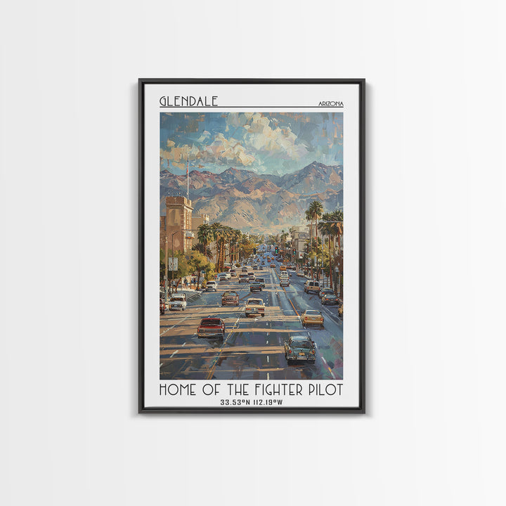 Glendale Travel Poster, Framed Canvas Print, Vintage Travel Print, City Wall Art, Wall Art, Art Print, Travel Wall Art, Poster Print