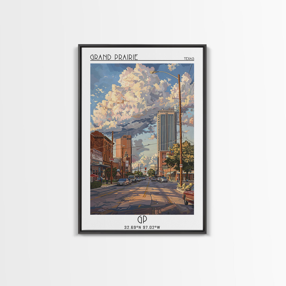Grand Prairie Travel Poster, Canvas Print, Travel Wall Art, City Wall Art, Vintage Travel Print, Gallery Wall Set, Minimalist Poster