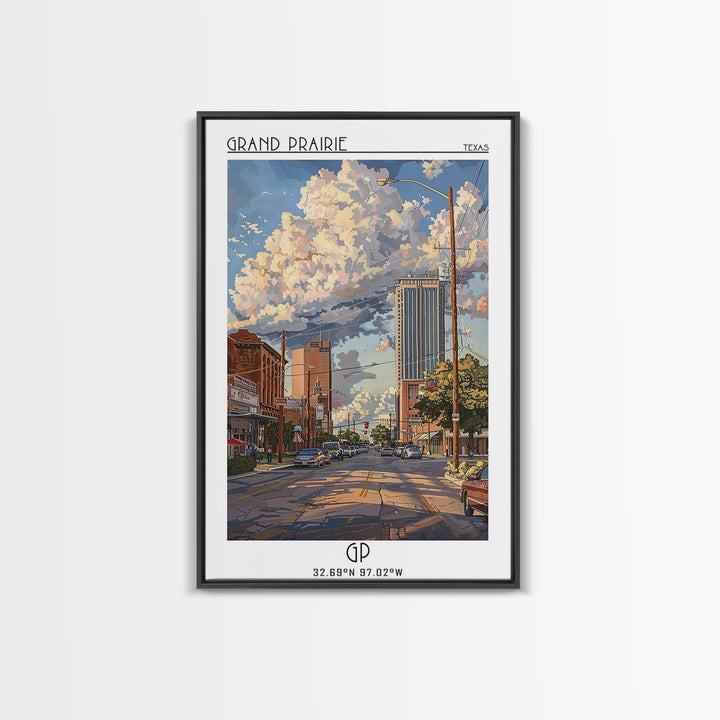 Grand Prairie Travel Poster, Canvas Print, Travel Wall Art, City Wall Art, Vintage Travel Print, Gallery Wall Set, Minimalist Poster