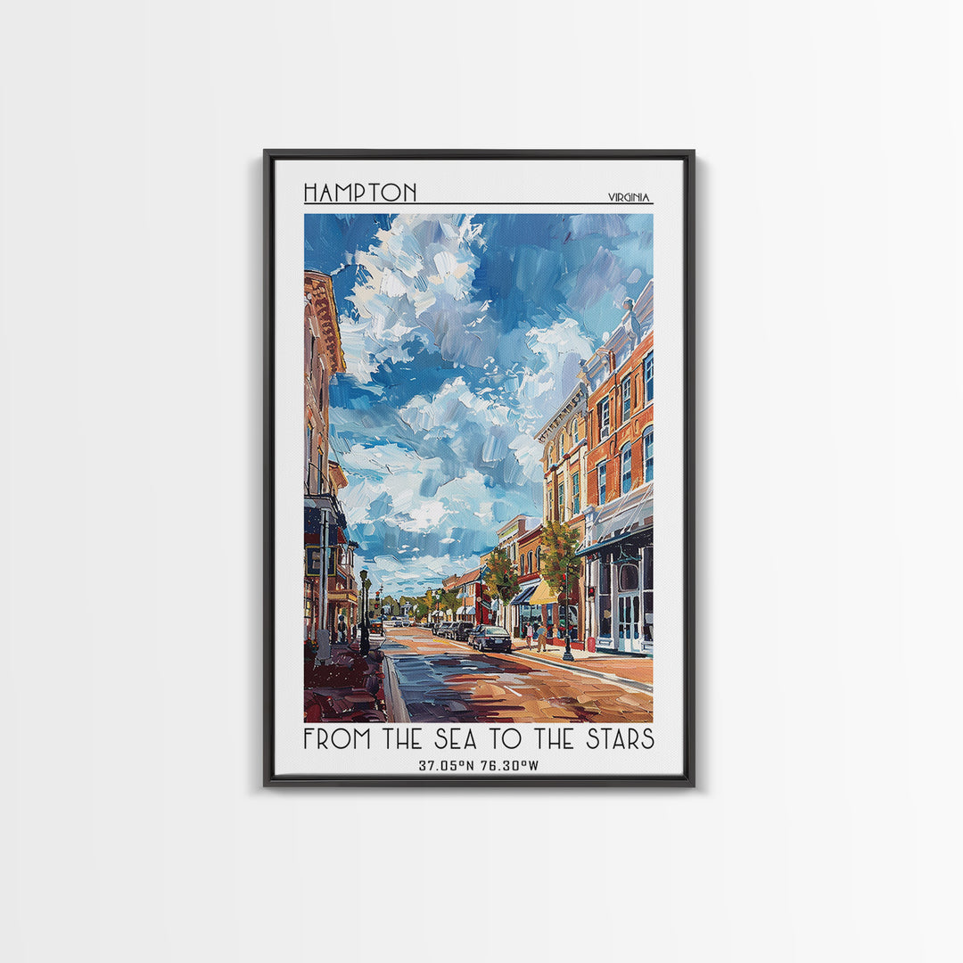 Hampton Travel Poster, Canvas Print, Travel Wall Decor, Minimalist Poster, Gallery Wall Set, Travel Print, Retro Wall Art, Art Print