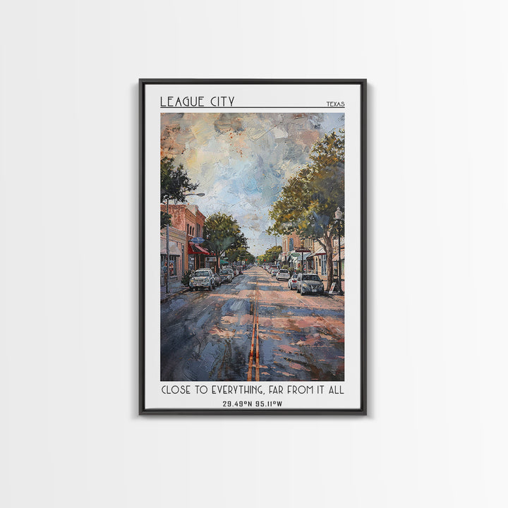 League City Texas Travel Poster, Canvas Print, Travel Wall Art, City Wall Art, Art Print, Wall Art, Travel Art Print, Fine Art Print