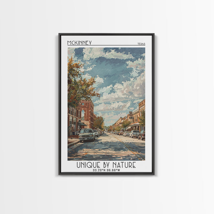 McKinney Travel Poster, Framed Canvas Print, City Travel Poster, Travel Wall Decor, City Wall Art, Travel Wall Art, Gallery Wall Set