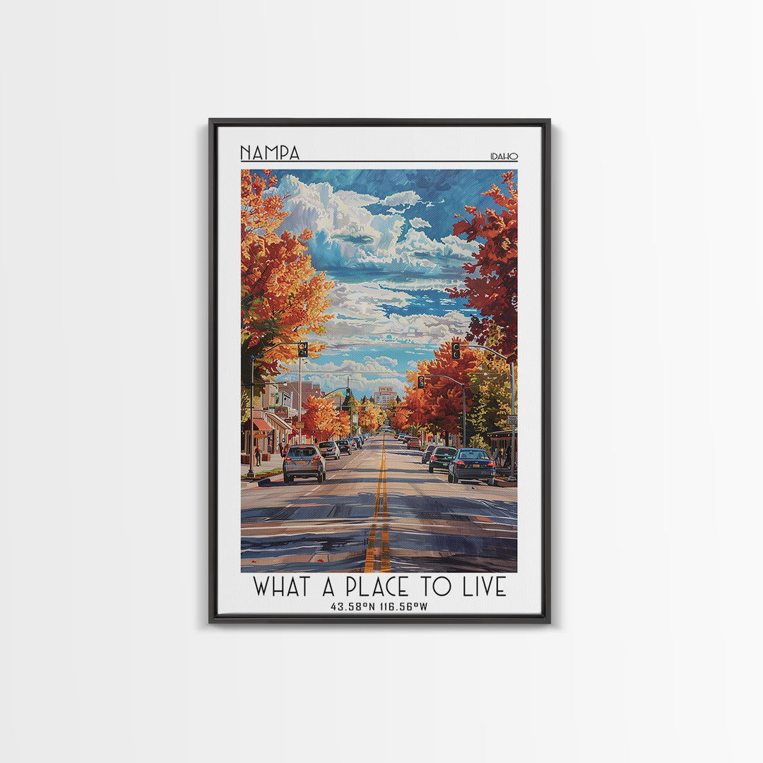 Nampa Travel Poster, Framed Canvas Print, City Travel Poster, Travel Wall Art, Fine Art Print, Retro Travel Print, Minimalist Poster