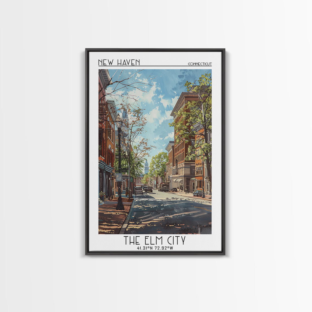 New Haven Travel Poster, Canvas Print, Retro Travel Poster, City Wall Art, Mid Century Wall Art, Travel Wall Art, Retro Travel Print