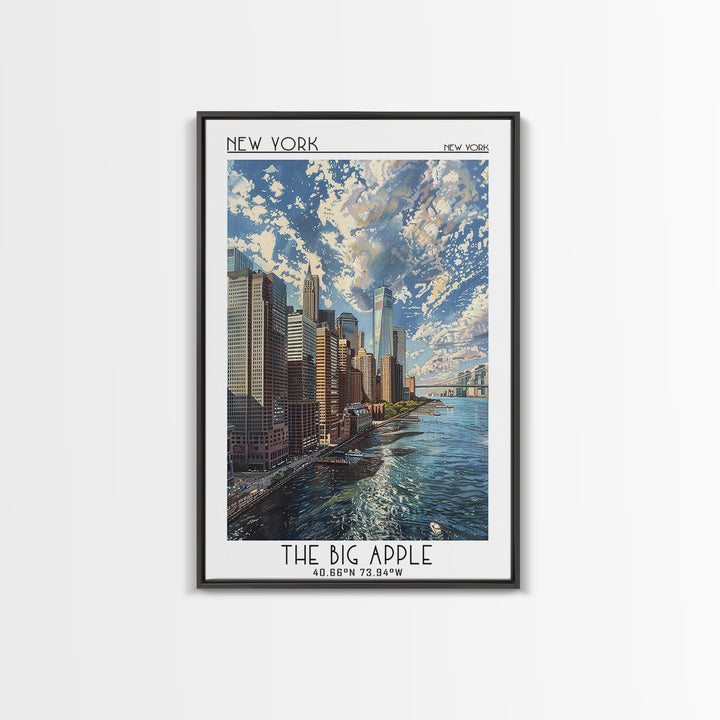 New York Travel Poster, Framed Canvas Print, Vintage Travel Print, City Wall Art, City Art Print, Retro Wall Art, City Travel Poster