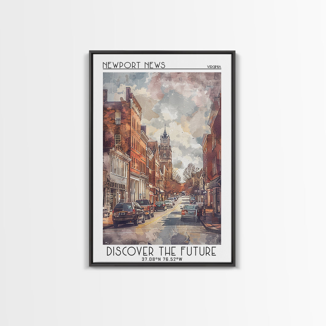 Newport News Travel Poster, Canvas Print, Travel Wall Art, City Wall Art, Vintage Travel, Vintage Travel Print, Living Room Wall Art