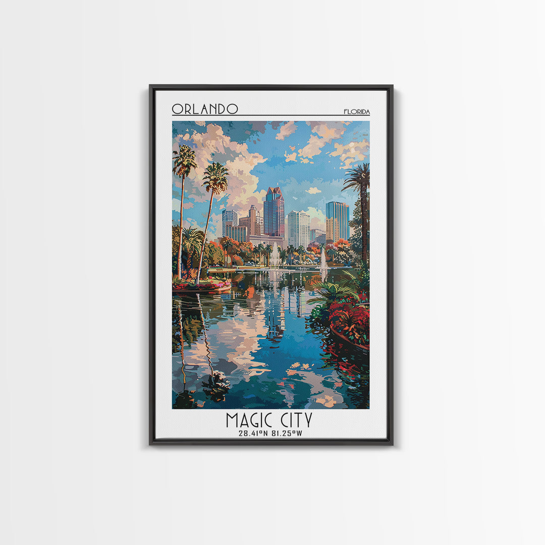 Orlando Travel Poster, Canvas Print, Travel Wall Art, City Wall Art, Modern Wall Decor, Art Print, City Travel Poster, Landscape Art