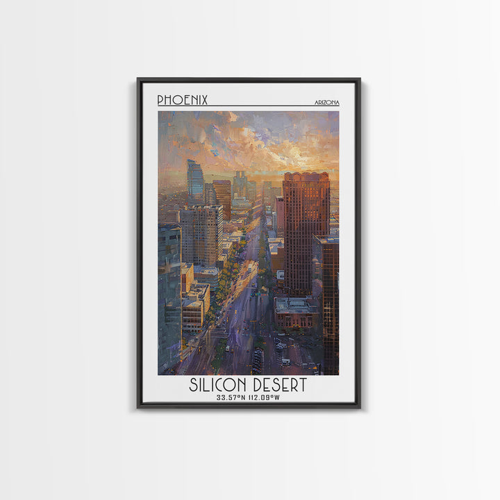 Phoenix Travel Poster, Canvas Print, Travel Prints, Landscape Art, Retro Travel Print, Travel Print, City Wall Art, Travel Art Print