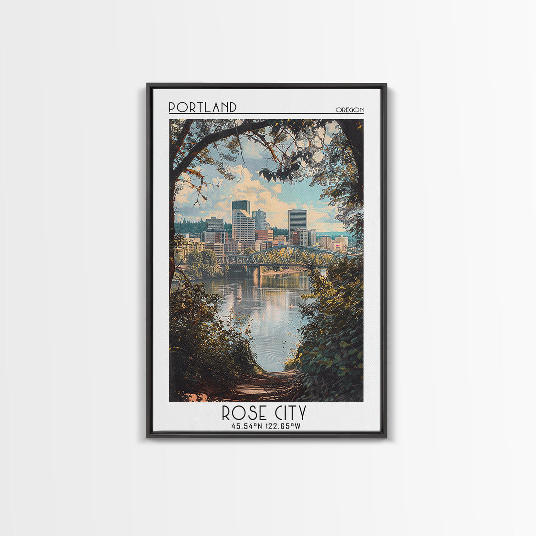 Portland Travel Poster, Canvas Print, Travel Art Print, Modern Wall Decor, Travel Decor, Art Print, Travel Prints, Minimalist Poster