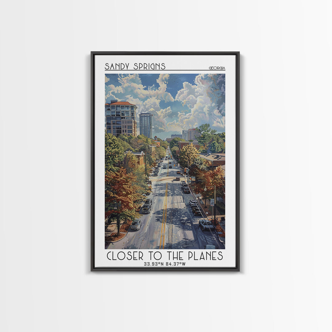 Sandy Springs Travel Poster, Canvas Print, Travel Prints, Landscape Art, City Wall Art, Colorful Wall Art, Retro Wall Art, Art Print
