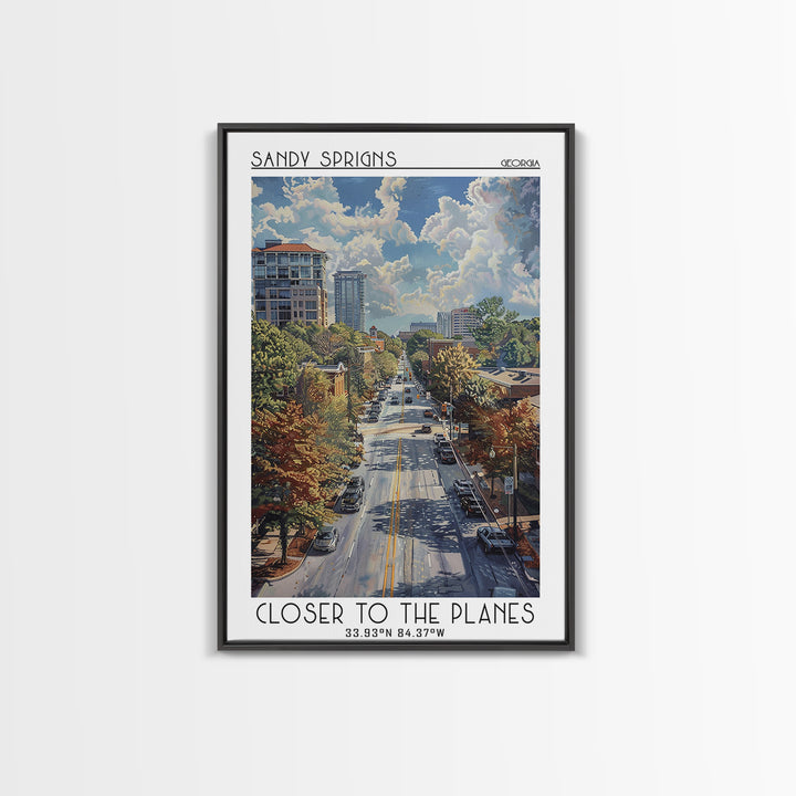 Sandy Springs Travel Poster, Canvas Print, Travel Prints, Landscape Art, City Wall Art, Colorful Wall Art, Retro Wall Art, Art Print