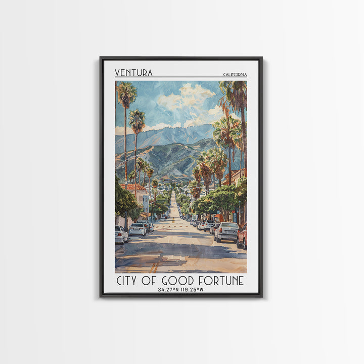 Ventura Travel Poster, Canvas Print, City Travel Poster, Travel Wall Art, Travel Art Print, Home Decor, Travel Prints, Landscape Art