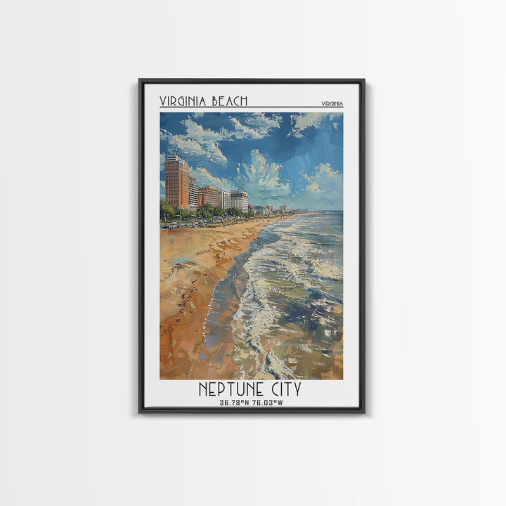 Virginia Beach Travel Poster, Canvas Print, City Travel Poster, Travel Wall Art, Vintage City Poster, Vintage Travel, City Art Print