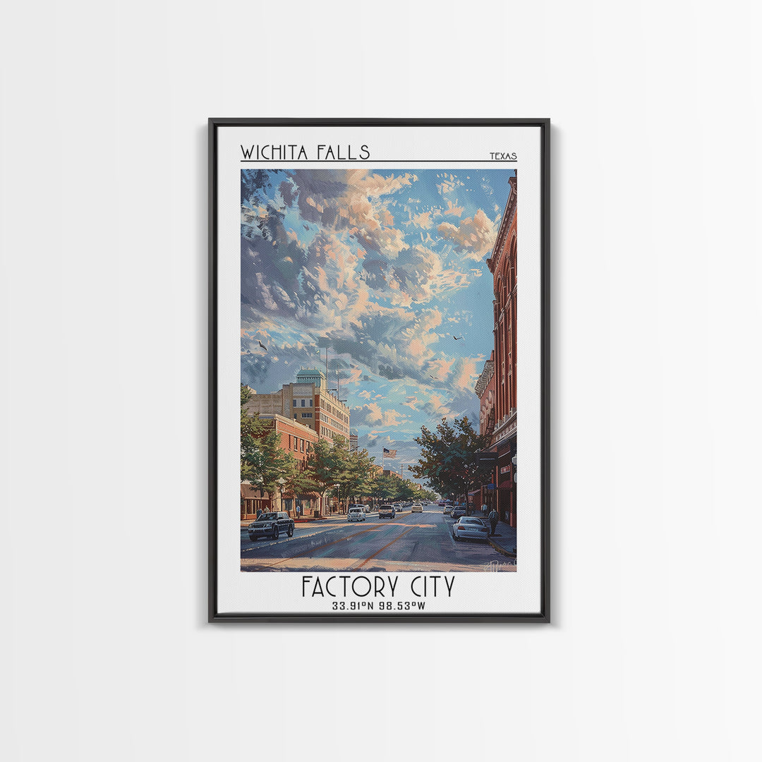 Wichita Falls Travel Poster, Canvas Print, Retro Wall Art, Travel Print, Travel Wall Art, Vintage Posters, Poster Art, Landscape Art