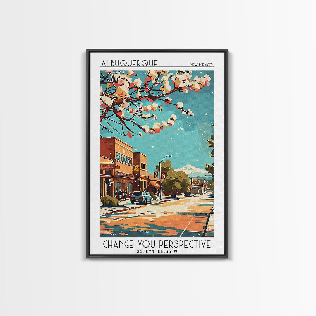 Albuquerque New Mexico Travel Poster, Canvas Print, Retro Wall Art, Travel Print, Travel Wall Art, Fine Art Print, Travel Wall Decor