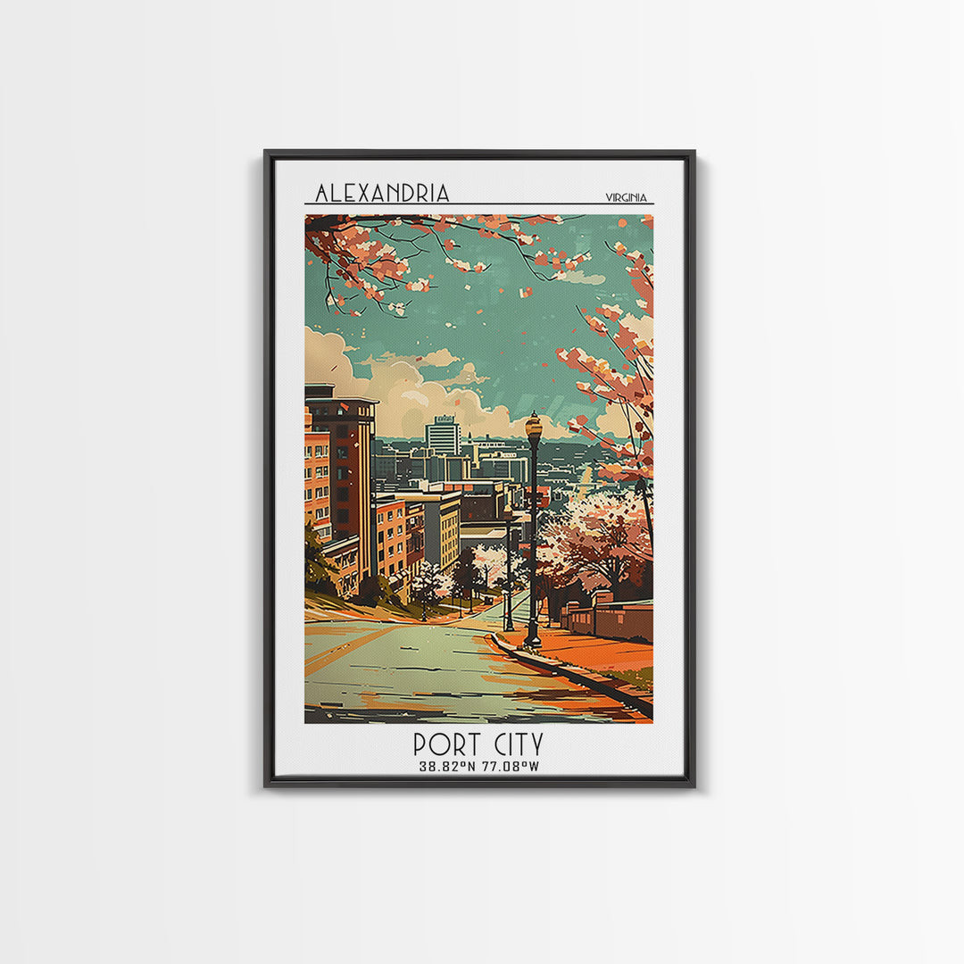 Alexandria Travel Poster, Framed Canvas Print, Travel Prints, Landscape Art, Vintage Poster, Minimalist Poster, Vintage Travel Print