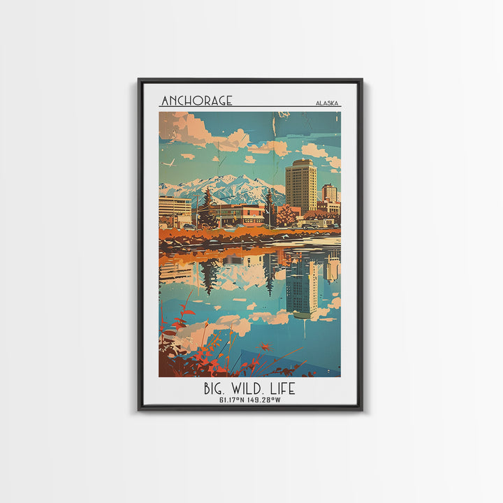 Anchorage Alaska Travel Poster, Canvas Print, Retro Wall Art, Travel Print, Travel Posters, Wall Art, Travel Prints, Travel Wall Art