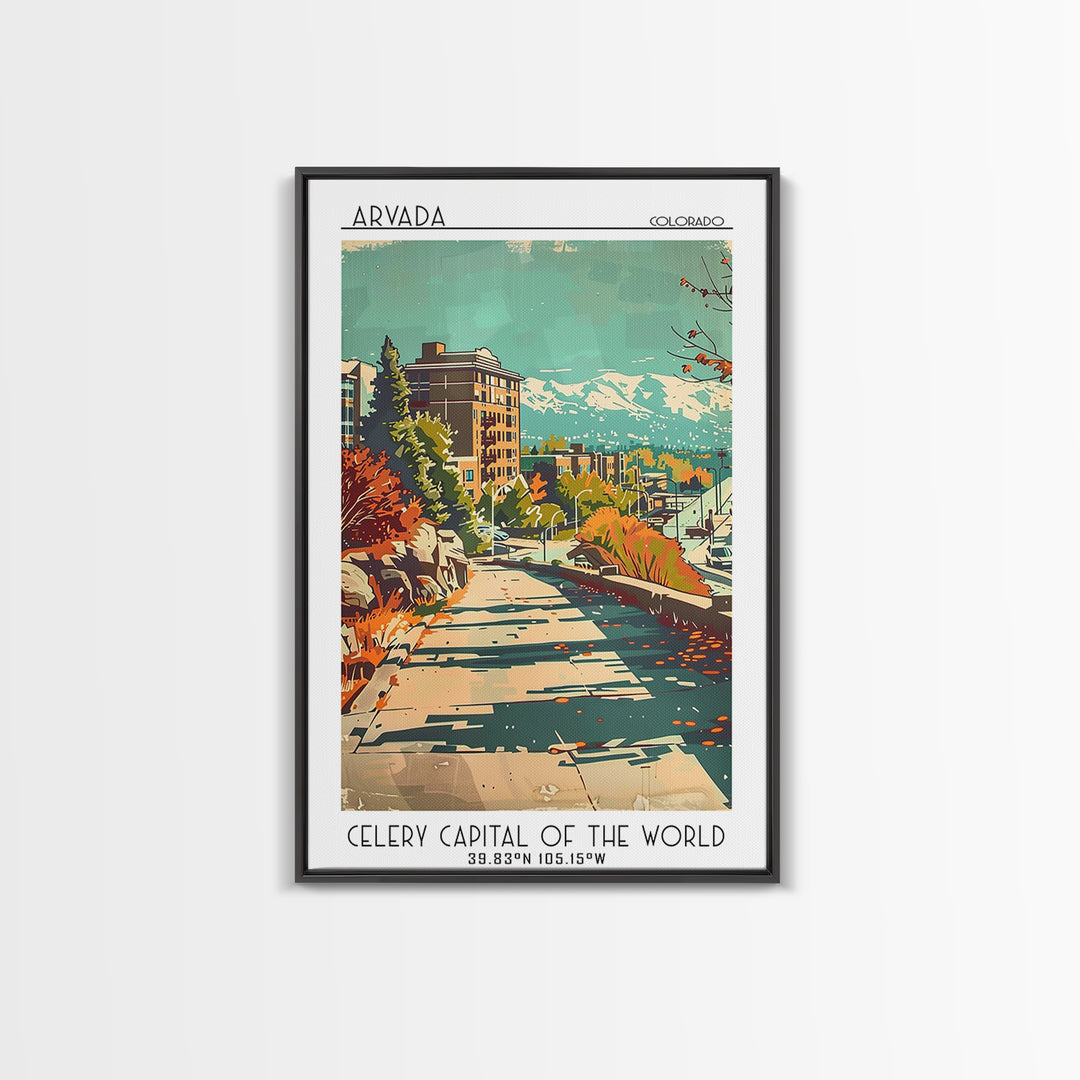 Arvada Travel Poster, Framed Canvas Print, Retro Travel Poster, City Wall Art, Poster Print, Vintage City Poster, City Travel Poster