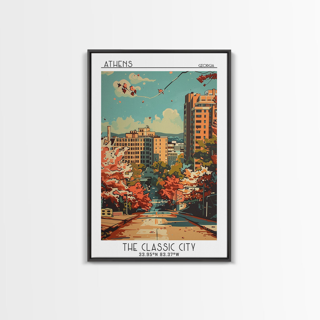 Athens Travel Poster, Framed Canvas Print, Travel Wall Decor, Minimalist Poster, City Wall Art, Travel Art Print, City Travel Poster