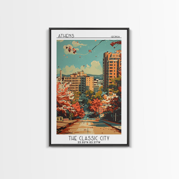 Athens Travel Poster, Framed Canvas Print, Travel Wall Decor, Minimalist Poster, City Wall Art, Travel Art Print, City Travel Poster