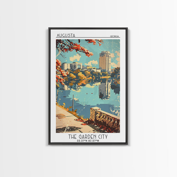 Augusta Travel Poster, Framed Canvas Print, Travel Wall Art, City Wall Art, Fine Art Print, Wall Art, Travel Posters, Vintage Travel