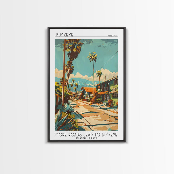 Buckeye Arizona Travel Poster, Canvas Print, Retro Wall Art, Travel Print, Mid Century Wall Art, Retro Travel Poster, Fine Art Print