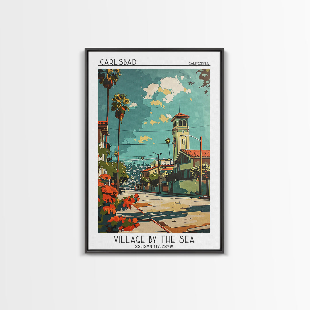 Carlsbad California Travel Poster, Canvas Print, Poster Print, Travel Wall Art, City Travel Poster, Gallery Wall Set, City Art Print