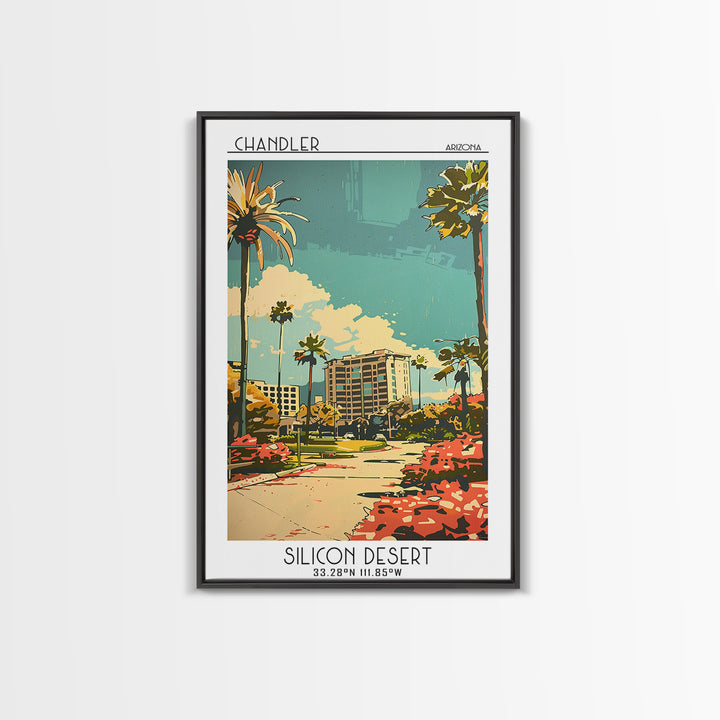 Chandler Travel Poster, Framed Canvas Print, Travel Art Print, Modern Wall Decor, Wall Art, Travel Wall Decor, Poster Art, Art Print