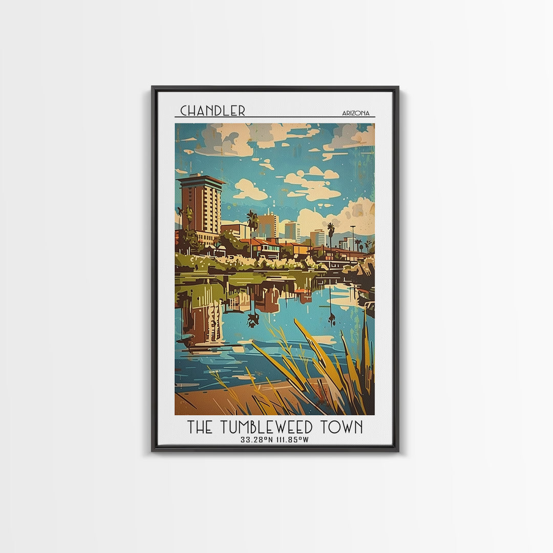 Chandler Arizona Travel Poster, Canvas Print, Travel Art Print, Modern Wall Decor, Living Room Wall Art, Home Decor, Travel Wall Art