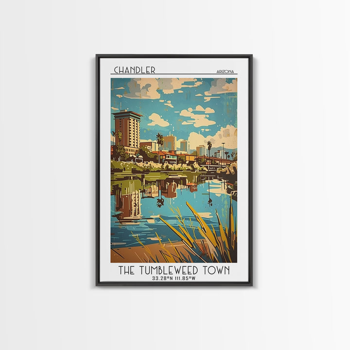 Chandler Arizona Travel Poster, Canvas Print, Travel Art Print, Modern Wall Decor, Living Room Wall Art, Home Decor, Travel Wall Art