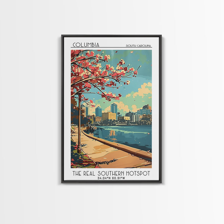 Columbia South Carolina Travel Poster, Canvas Print, City Travel Poster, Travel Wall Decor, Fine Art Print, Art Print, Landscape Art