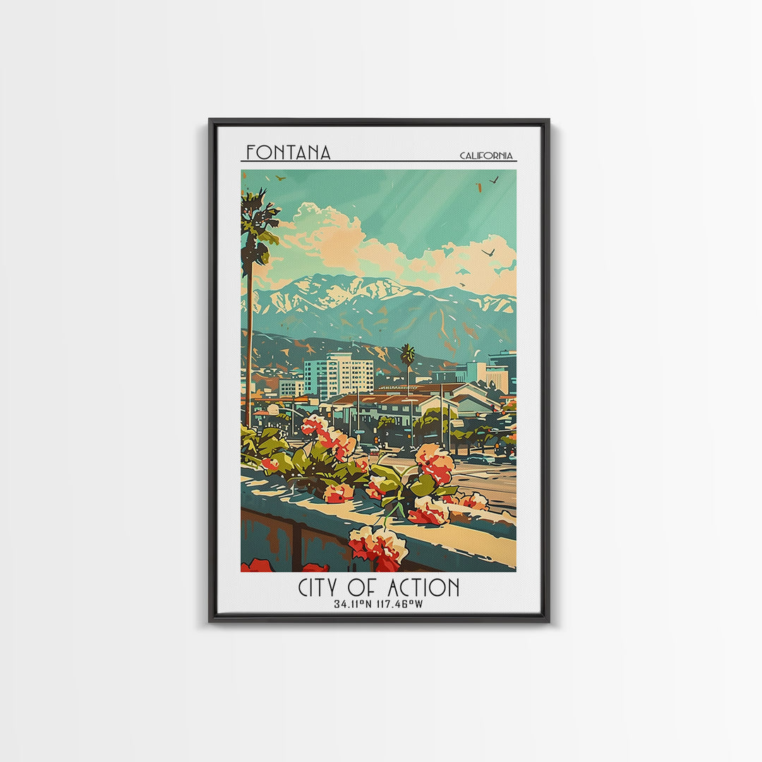 Fontana Travel Poster, Canvas Print, City Art Print, Travel Wall Art, Minimalist Poster, Travel Decor, Travel Posters, City Wall Art