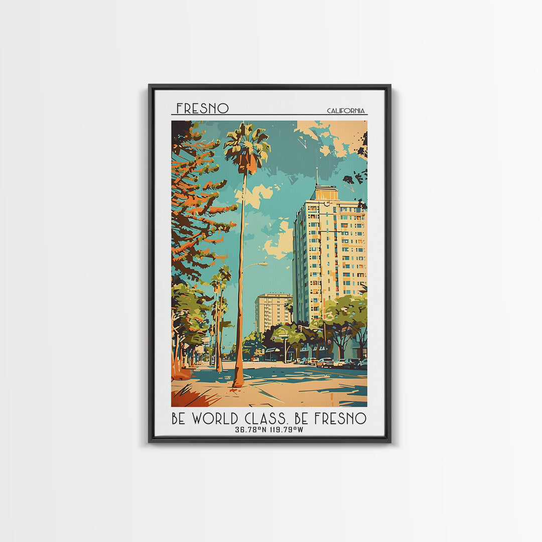 Fresno Travel Poster, Framed Canvas Print, Poster Print, Travel Wall Art, City Travel Poster, Travel Print, Travel Posters, Wall Art