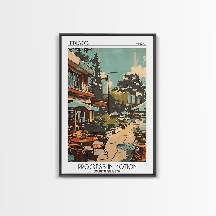 Frisco Texas Travel Poster, Canvas Print, City Travel Poster, Travel Wall Art, Landscape Art, Modern Wall Decor, Retro Travel Poster