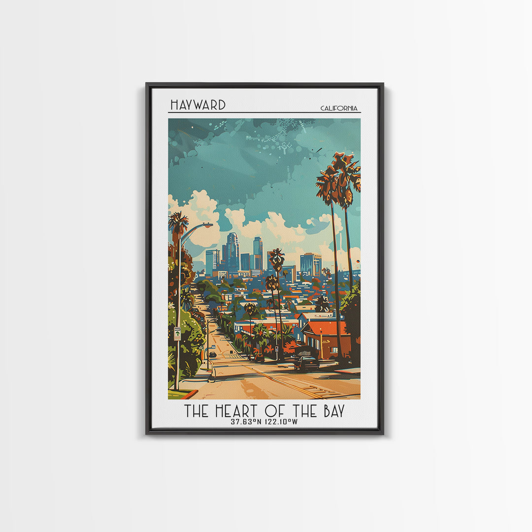 Hayward California Travel Poster, Canvas Print, Retro Travel Poster, City Wall Art, Travel Print, Travel Art Print, Gallery Wall Set
